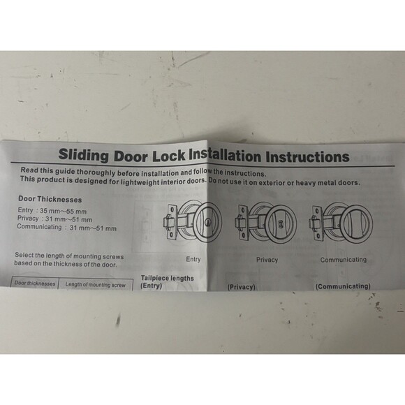 Leydebong Pack of 2 Gold Pocket Door Lock with Keys Square Pocket Door Hardware - Picture 12 of 16